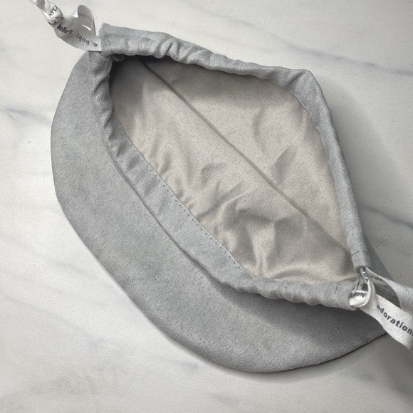Anthropology grey suede drawstring bag NWOT - Picture 4 of 6